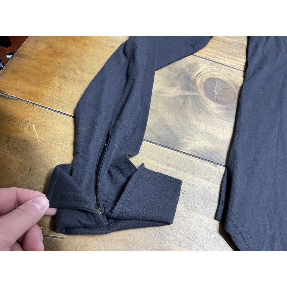 Double D Ranch Women's Ruffle Long Sleeve Front Henley Black Shirt Size XL NWT - Picture 7 of 10